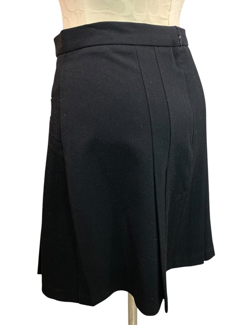 Size 4P Loft Petites Black Skirt Lined Back Zip Pleated