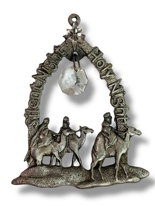 Spoontiques Pewter Three Wise Men Ornament Crystal 3.2" #2386 Suncatcher