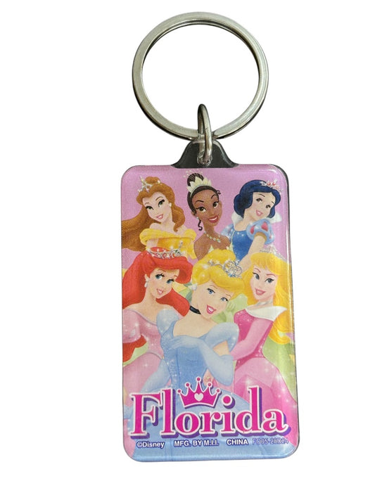 Disney Princess Acrylic Keychain Key Ring 3.75" Pink