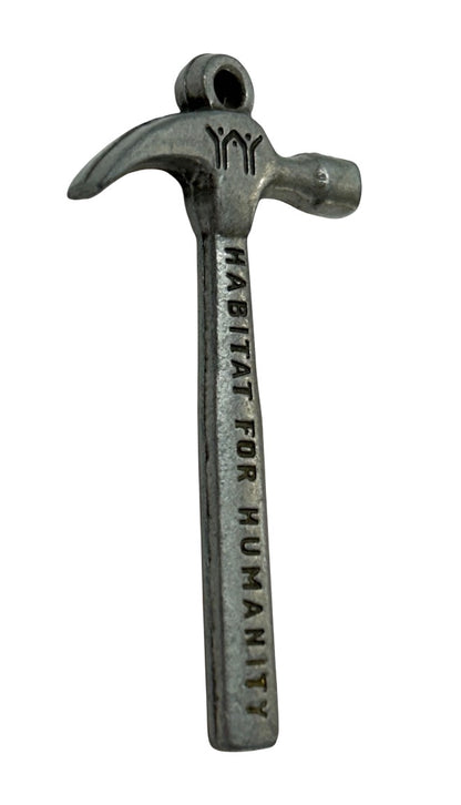 Pewter Color Habitat for Humanity Pendant Charm Hammer 2"