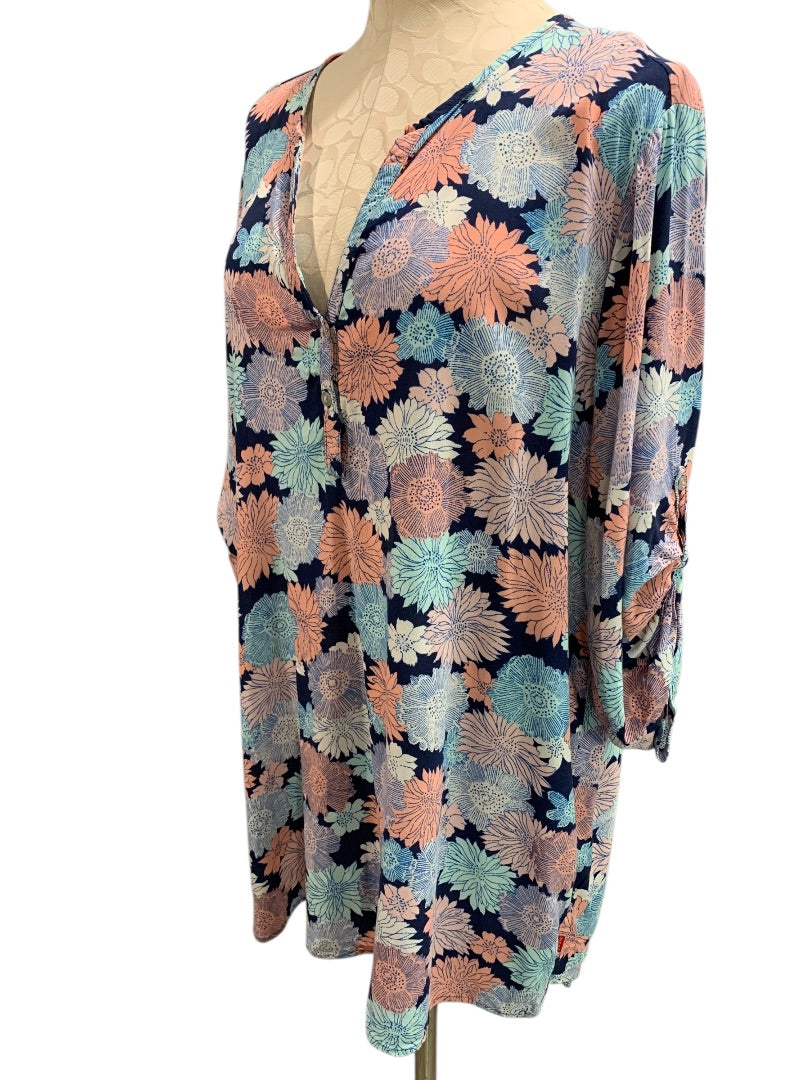 XL Josie Natori Pullover Womens Pullover Coverup Floral Sheer