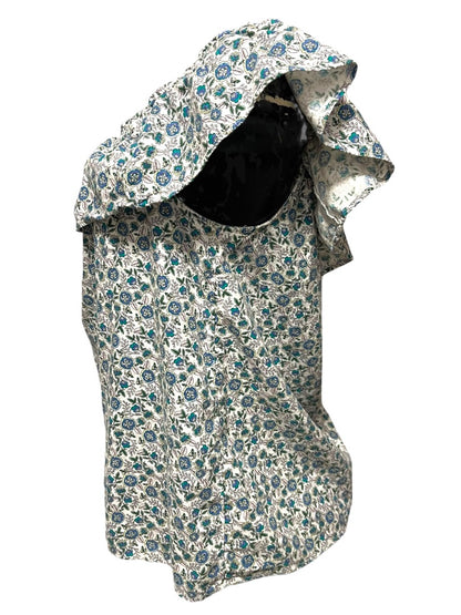 XS Loft Womens Ruffle Floral Linen Blend Womens Shirt Off Shoulder