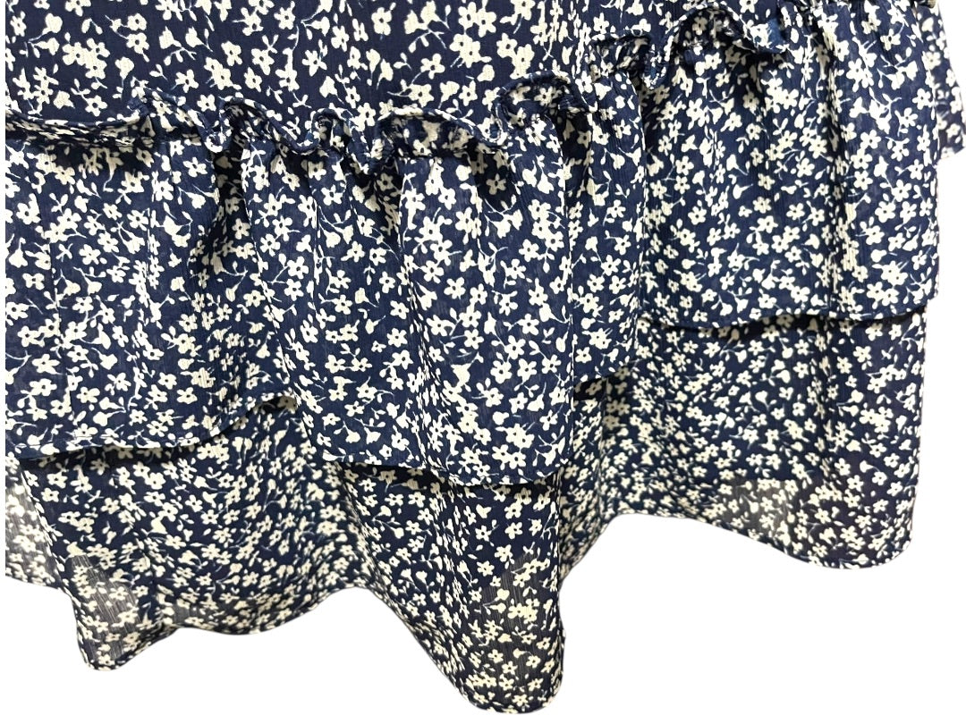 XXS J. Crew Tiered Ruffled Lined Floral Mini Skirt AY478