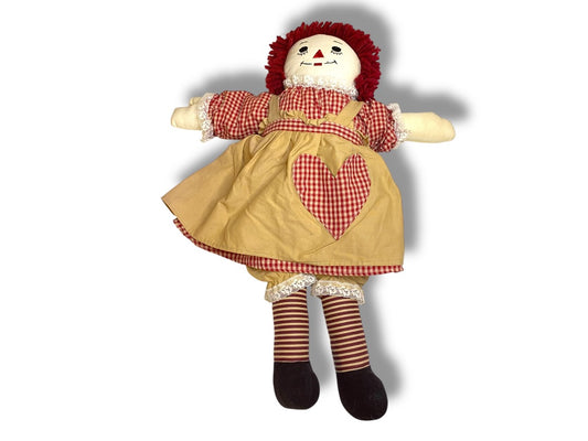 Vintage Raggedy Ann Rag Doll 21" Rustic Country Look Handmade