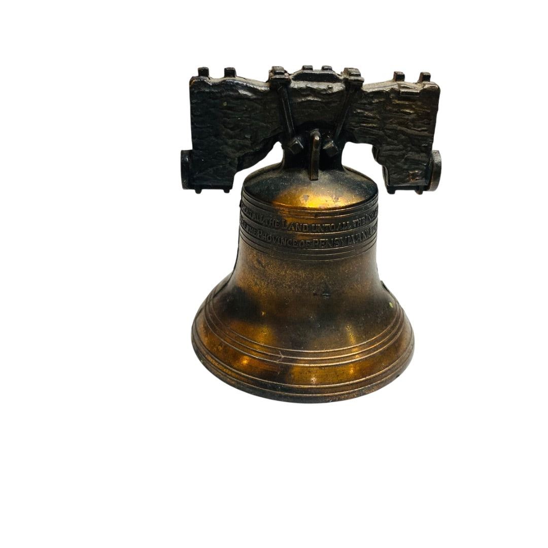 Bronze Metal Diecast Liberty Bell Souvenir Philadelphia PA 2.5"h