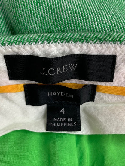 Size 4 J.Crew Hayden Womens Green Crop Pants Linen Blend