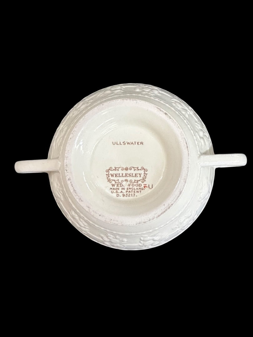 1940s Wellesley Wedgwood Ullswater China Cream Soup Bowl Double Handle