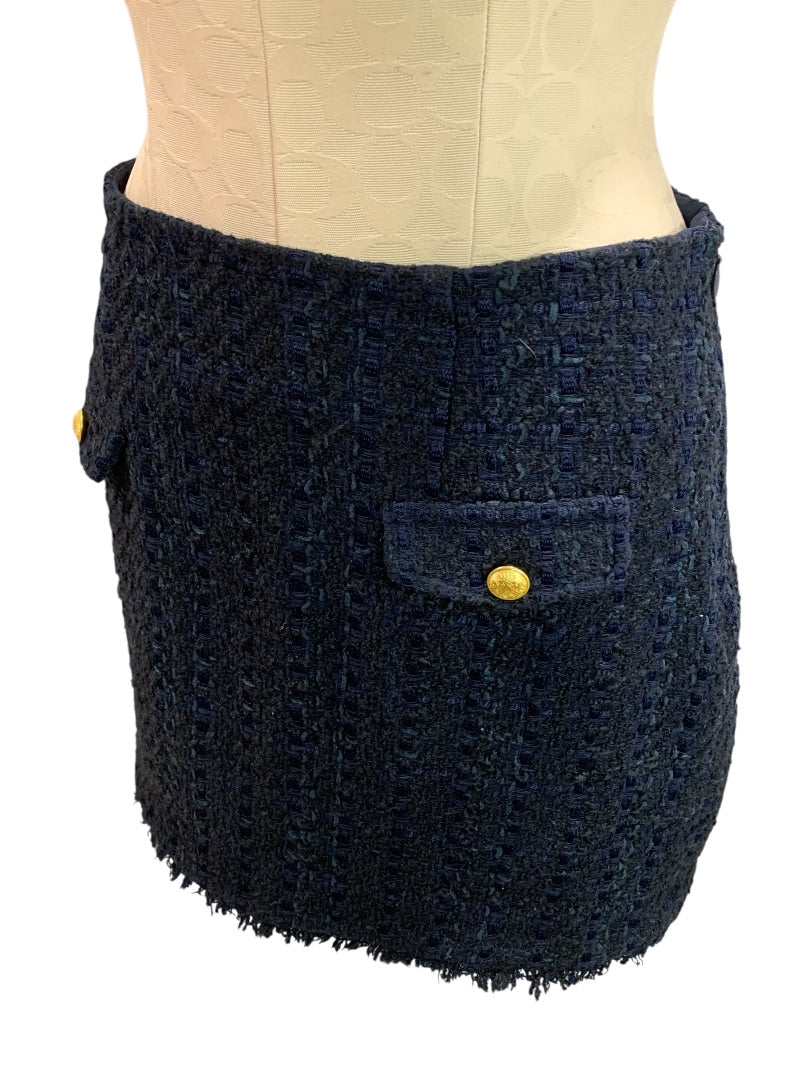 Size 6 Express Navy Blue Tweed Skirt Business Lined