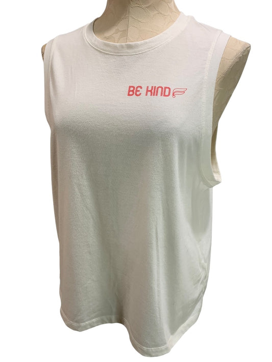 Small Fabletics Womens White Tank Top Shirt "Be Kind"
