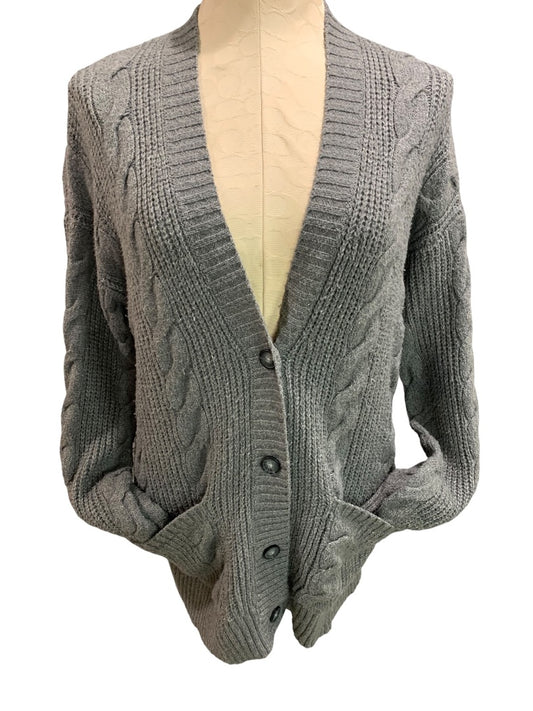 XS American Eagle Womens Cable Knit Cardigan Sweater Grandpa Pockets