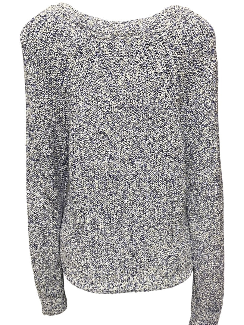 Medium Free People Womens Marled Knit Sweater Purple White