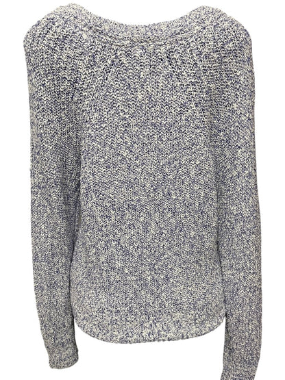 Medium Free People Womens Marled Knit Sweater Purple White
