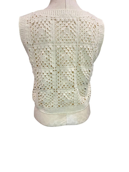 Large Rebellion Again Womens Crochet Granny Square Sweater Vest