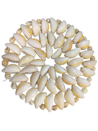 Set of 5 Seashell Coaster Trivets Cowrie Shell 4.25" Beach Home