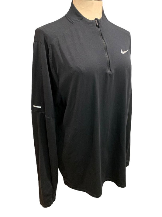 Large Nike Running Dri-Fit Mens Black 1/2 Zip Shirt Element DD4756