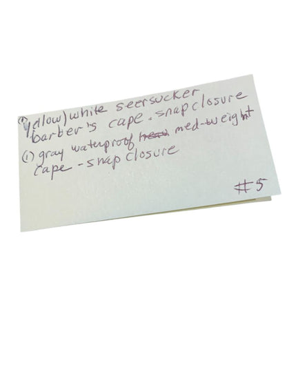 Lot of 2 Hair Styling Capes Seersucker Yellow White Gray Barber Salon