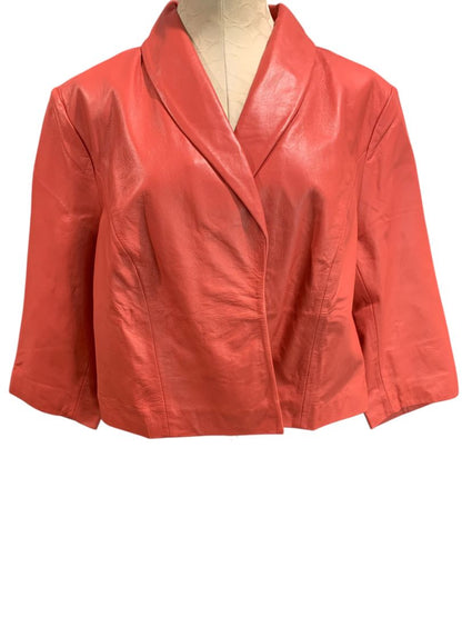 Size 22W Jessica London New Womens Coral Leather Jacket