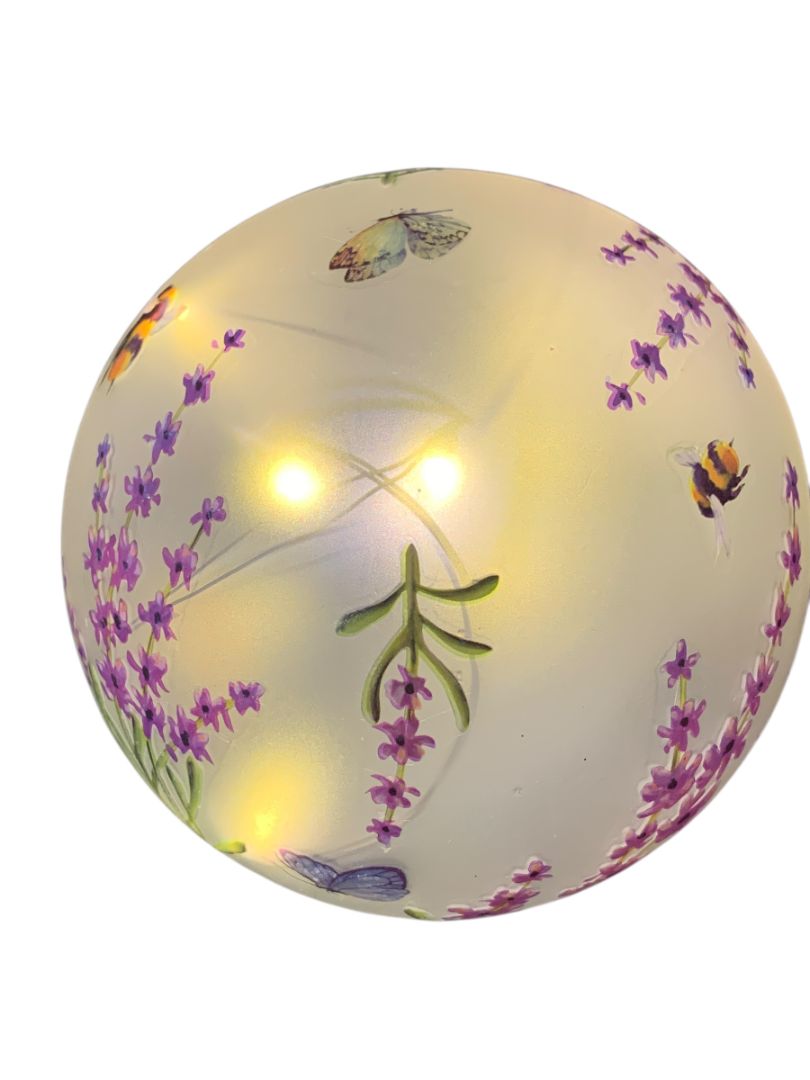 Melrose Acrylic Tabletop Fairy Light Globe Butterfly Bee Flower 5"