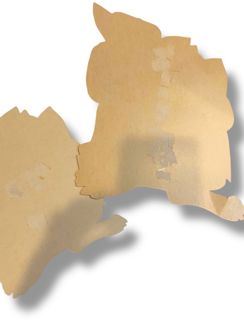 Vintage Eureka Cutout Wolf Set of 2 Halloween Cute 11" 7" USA Wolfman