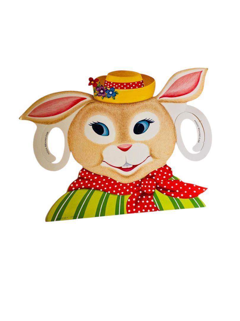 Vintage Easter Paper Masks Bunny Rabbit Menu Promotions USA Set of 2