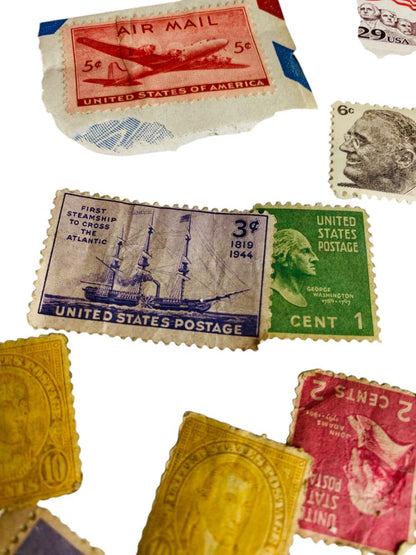 Lot of 19 Vintage Postage Stamps US Estate Found FDR Monroe Washington