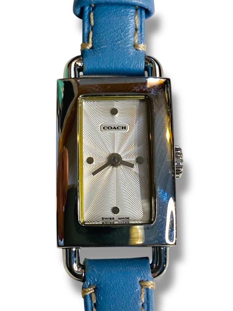 Coach Ladies Watch Madison Needs Battery Blue Leather Band 0219