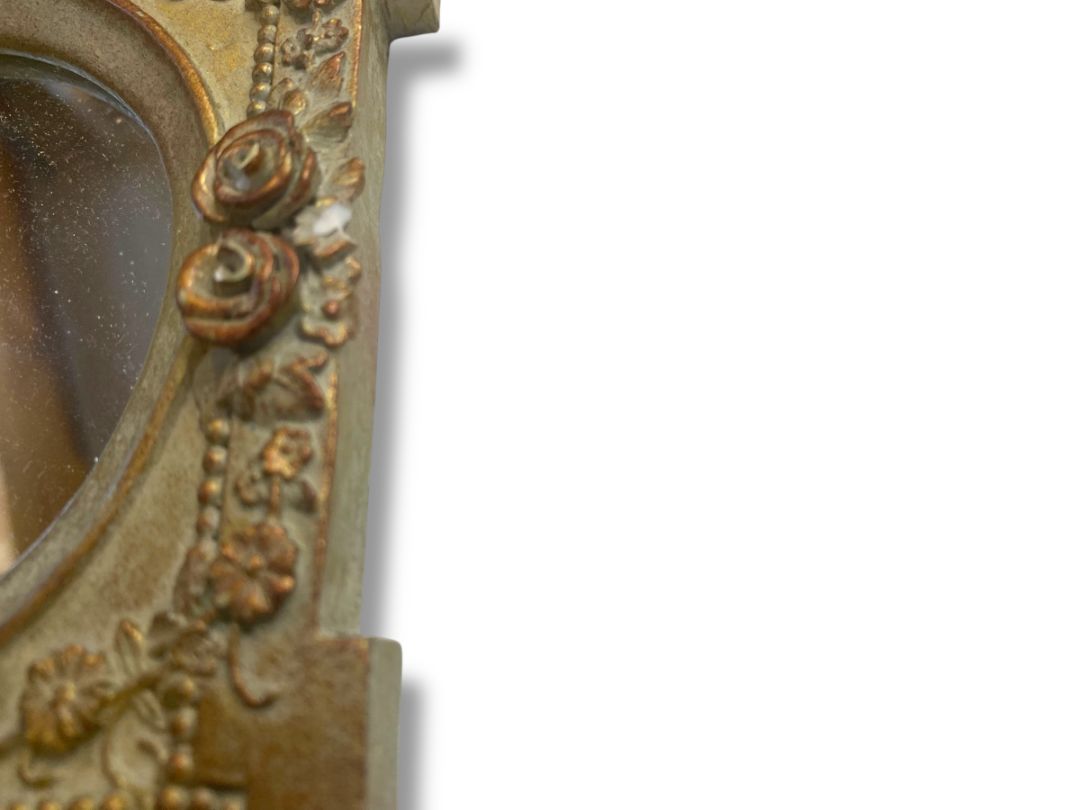 Small Wall Hanging Accent Mirror Shabby Chic Resin 5.5"h x 4.5"w