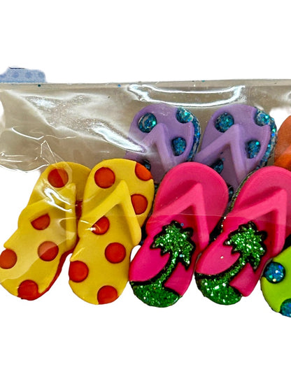 Dress it Up New Pack of 8 Buttons Fab Flops  Sewing Notions Flip Flops #4824