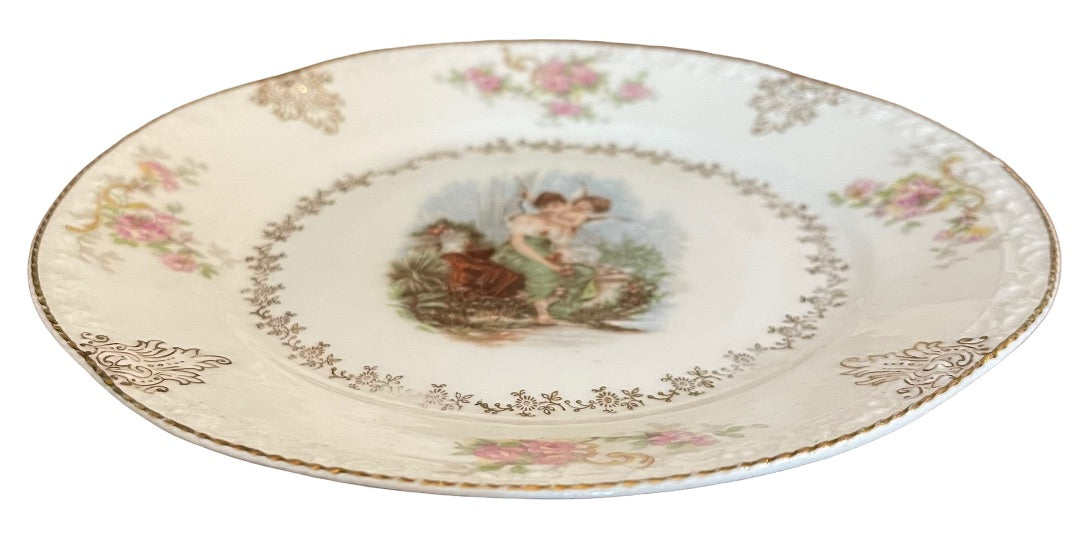 ZS & Co Bavaria Cherub Maiden Zeh Scherzer 7.5" Plate Art Nouveau