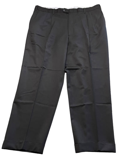 Size 40R JB Britches  Nordsrom Mens Black Cuffed Pleated Winston Dress Pants Worsted Wool