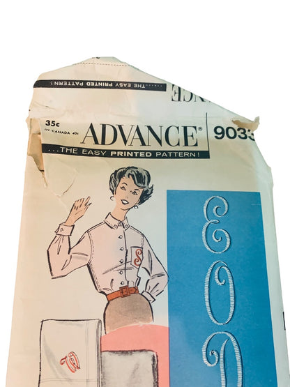 Advance 9033 Uncut Vintage 1970s Transfer Pattern. for Script Alphabet 3 Sheets