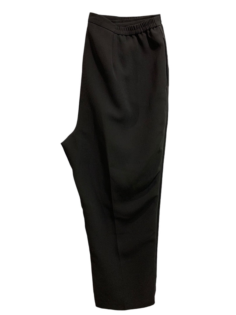 Size 16W Jones Studio Womens Black Dress Pants Lined Partial Elastic Waist Comfort