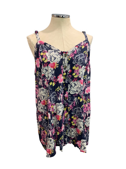 3X Torrid Womens Boho Sleeveless Blouse Cami Stretch Floral