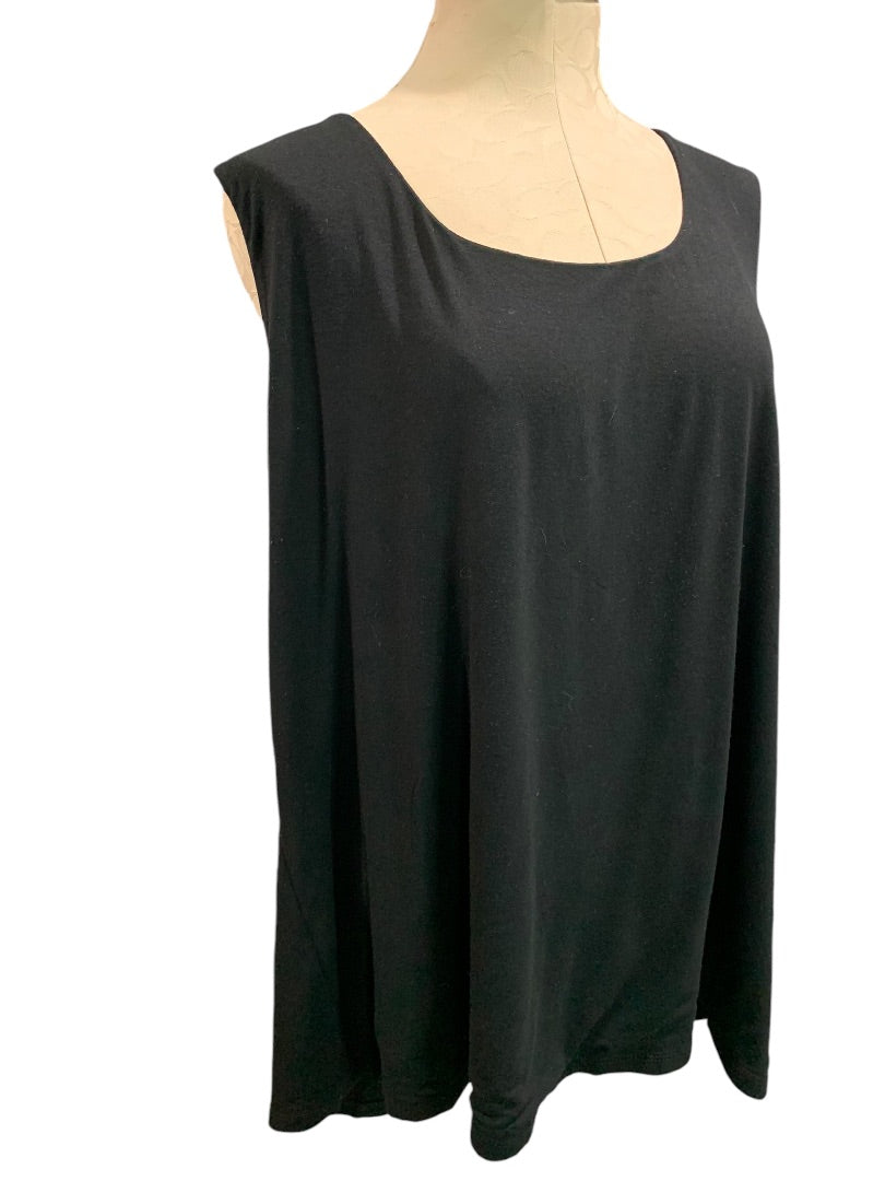 3X INC International Concepts Womens Black Soft Knit Sleeveless Tshirt Tank