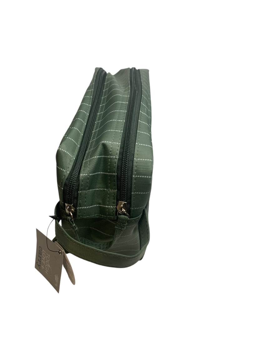 Tough Love + Carry Mens  Green Pinstripe Toiletry Grooming Bag New Travel