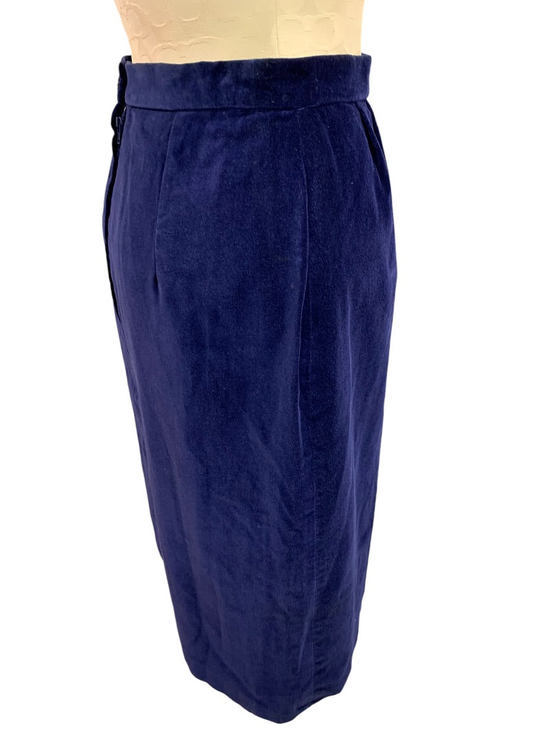 Medium Naturelle George Georgiou velvet Blue Velvet  A-Line Skirt