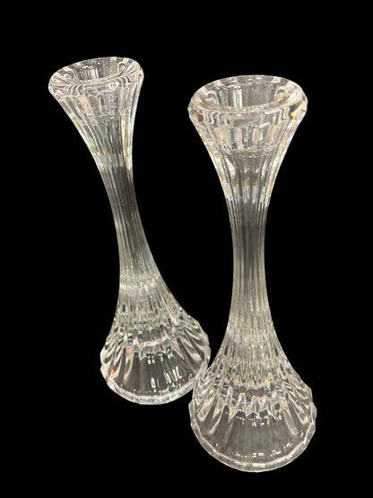 Vintage Mikasa Park Lane 8 Inch Candlesticks Pair Set of 2 Glass