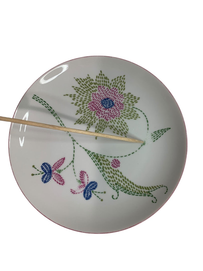 Taste Setters Set of 5 Cross Stitch Salad Plates 7.5 Inch Vintage