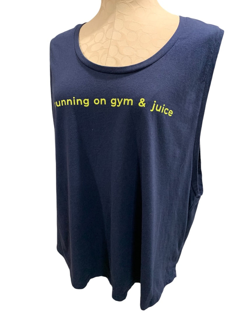 XXL Fabletics Womens "running on gym & juice" Sleeveless Tshirt Tank