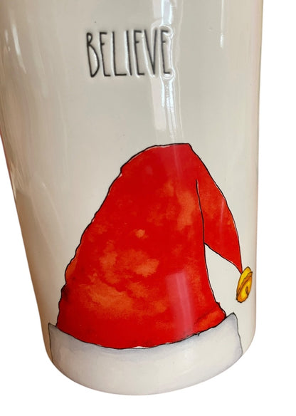 Rae Dunn By Magenta Believe Canister Cookie Jar with Lid Santa Hat