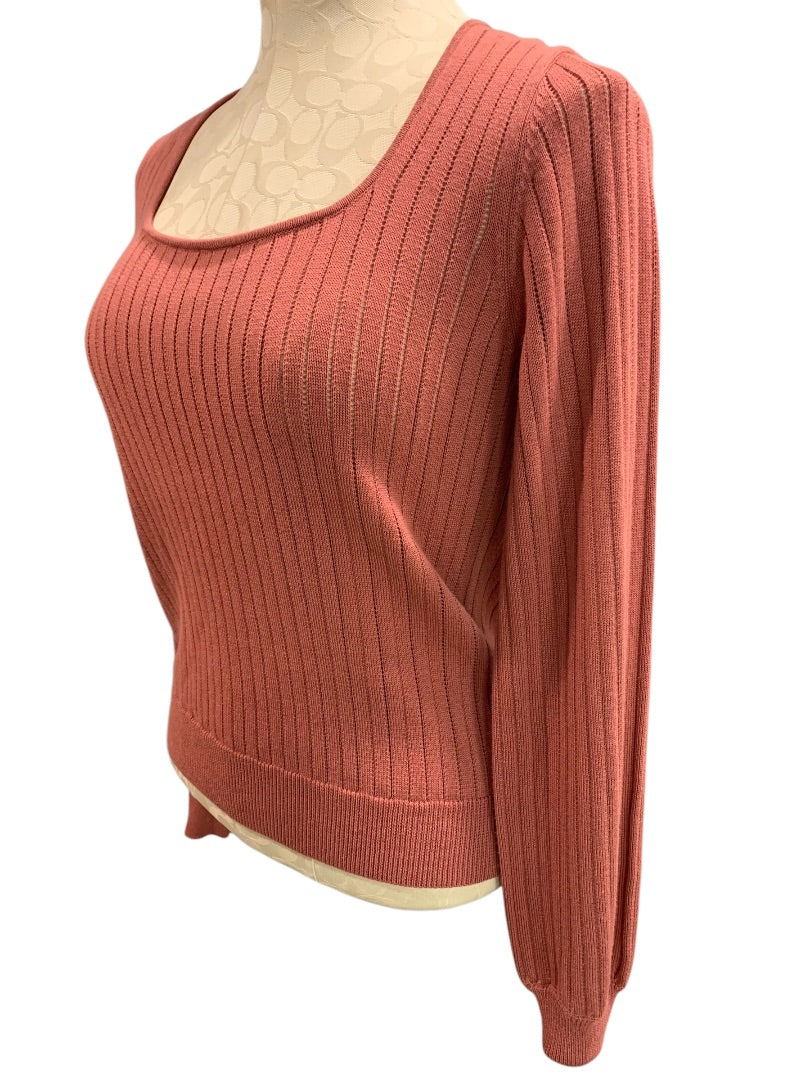 XS Evereve Womens Lightweight Sweater Scoop Neck Long Sleeve