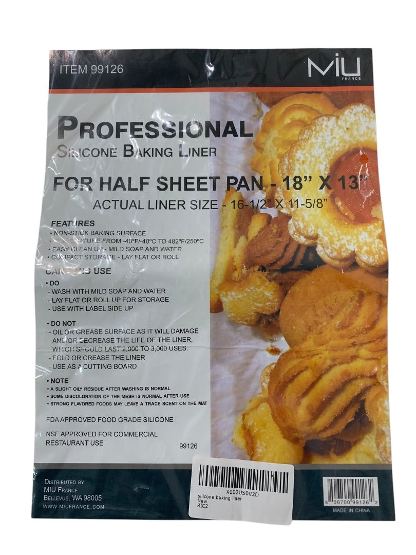 Miu New Professional Silicone Baking Liner 18 x 13 Half Sheet Pan