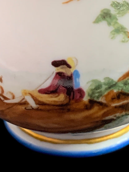1980s Frankin Mint Fine Porcelain Creamer Collection Asian Farm Scene 4 Inch