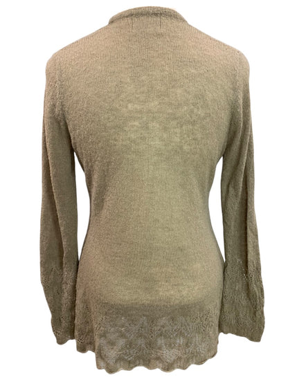 Medium Rosie Neira Womens Cardigan Sweater Gray Green Mohair Wool