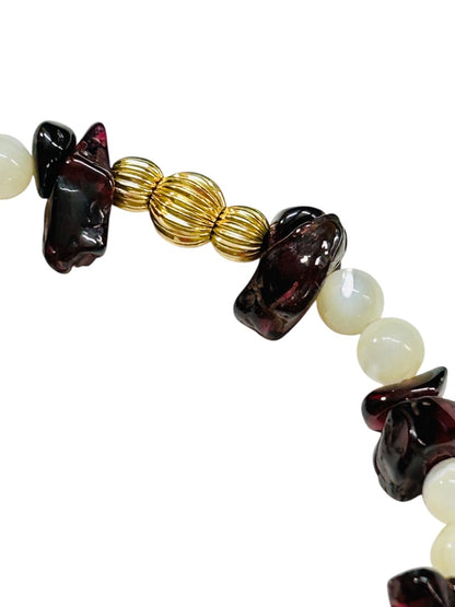 Chip Stone Beaded Crystal 7 Inch Bracelet Spring Clasp