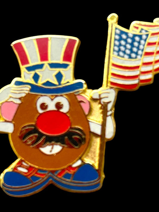 2001 Hasbro Mr Potato Head Uncle Sam Lapel Pin 1.25 Inch Patriotic USA