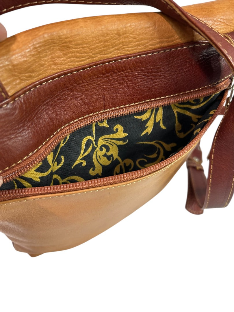 JL Saldivar Paraguay Handcrafted Two Tone Brown Crossbody Bag