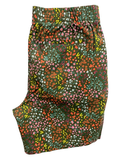 Size 10 Lands End  Mid Rise Womens New Pull On Floral Shorts Pockets