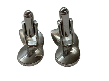 Vintage Silvertone Cuff Links Textured 1 Inch Mens Accessory