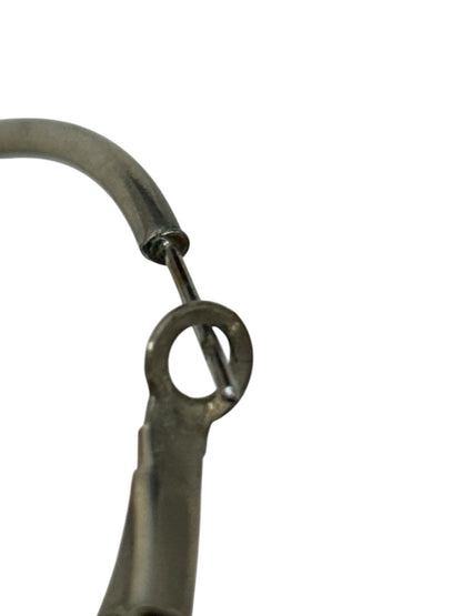 Pierced Silvertone Hoop Earrings 2 Inch Brushed Finish